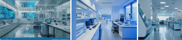 Interior view of a futuristic Chinese smart hospital ward featuring a medical assistant robot next to a high-tech patient bed.