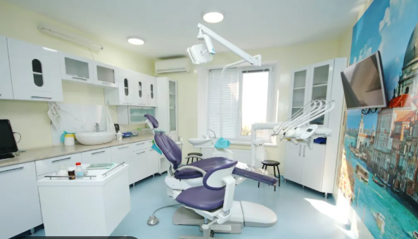 odern, state-of-the-art dental clinic interior in Chisinau, Moldova, featuring advanced medical equipment and sterile treatment rooms for international patients.