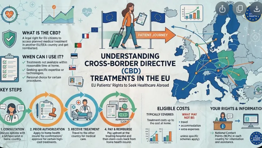 Modern European hospital facility providing cross-border medical treatments