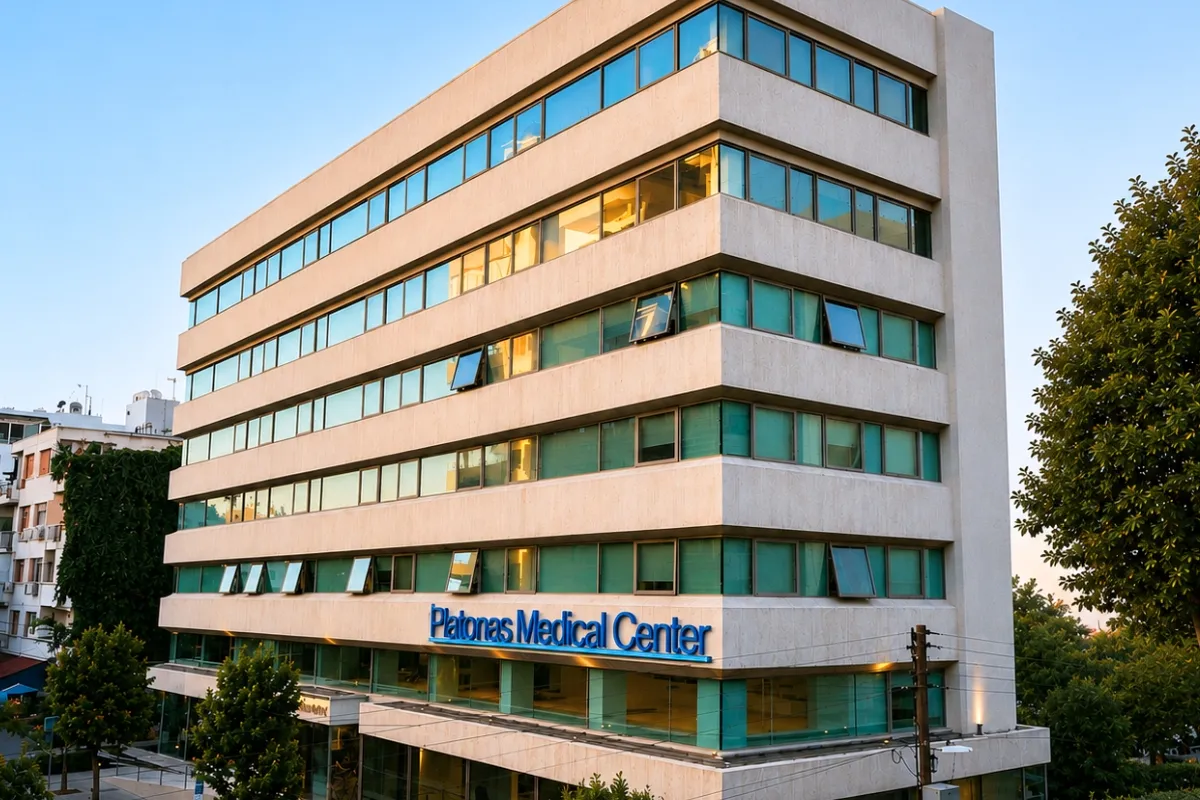 Platonas Medical Center (PMC) modern hospital infrastructure and healthcare facilities in Nicosia, Cyprus.